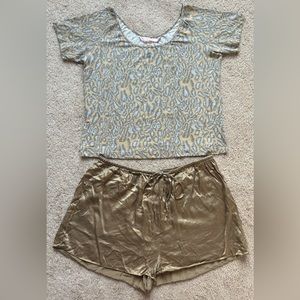 100% Silk Shorts Set Victoria Secret Pajama Set
